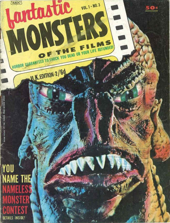 FANTASTIC MONSTERS OF THE FILMS (UK) magazine side cover Issue 3   1962