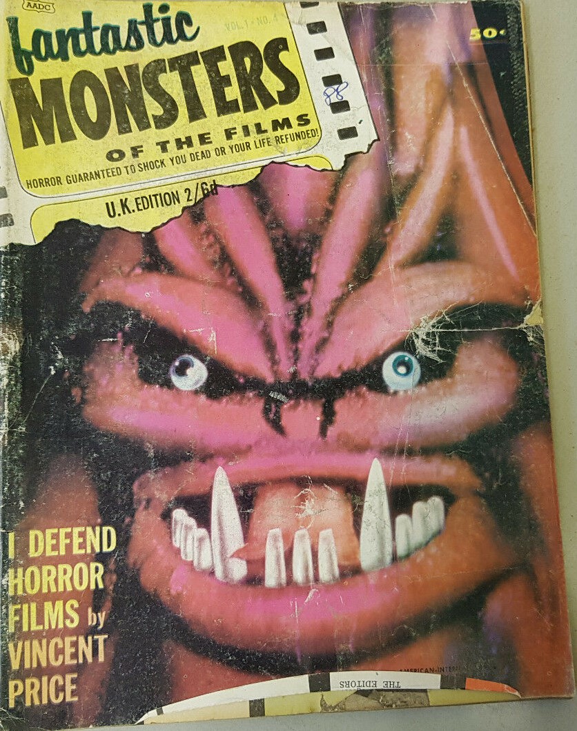 FANTASTIC MONSTERS OF THE FILMS (UK) magazine side cover Issue 4   1962