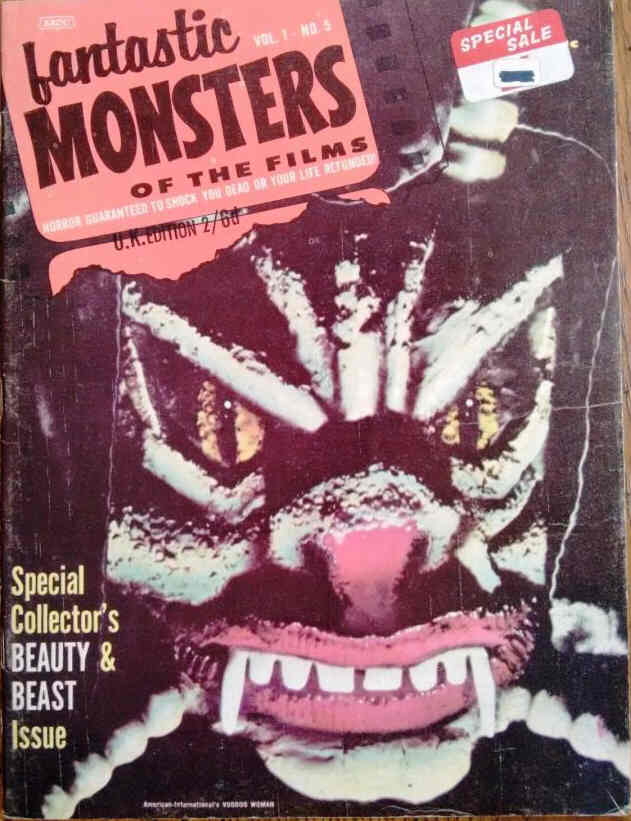 FANTASTIC MONSTERS OF THE FILMS (UK) magazine side cover Issue 5   1962
