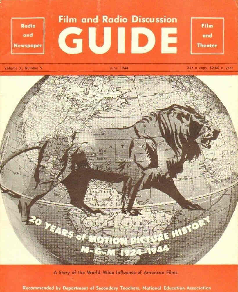 FILM AND RADIO DISCUSSION GUIDE magazine side cover  vol 10 #9 June 1944