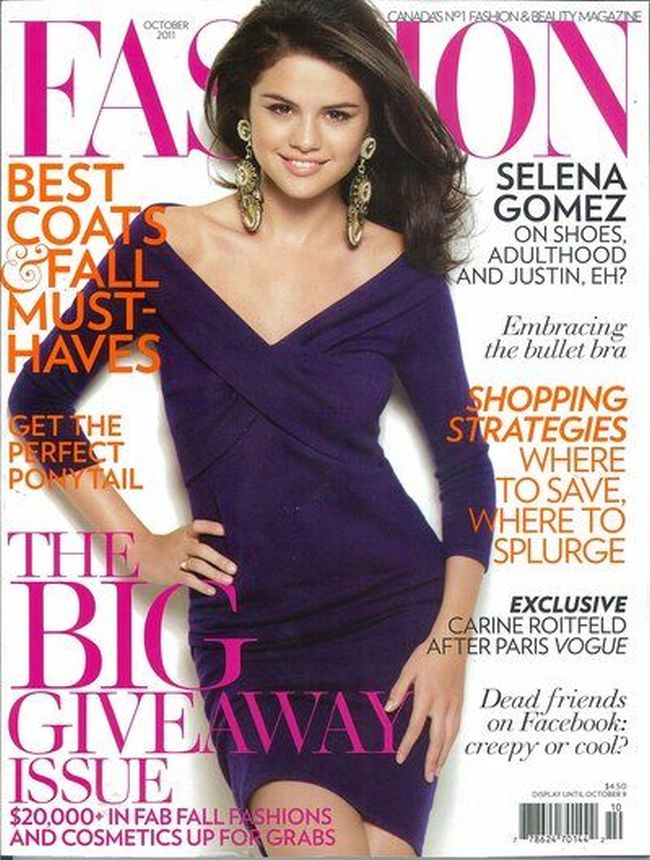 FASHION CANADA magazine side cover  October 2011