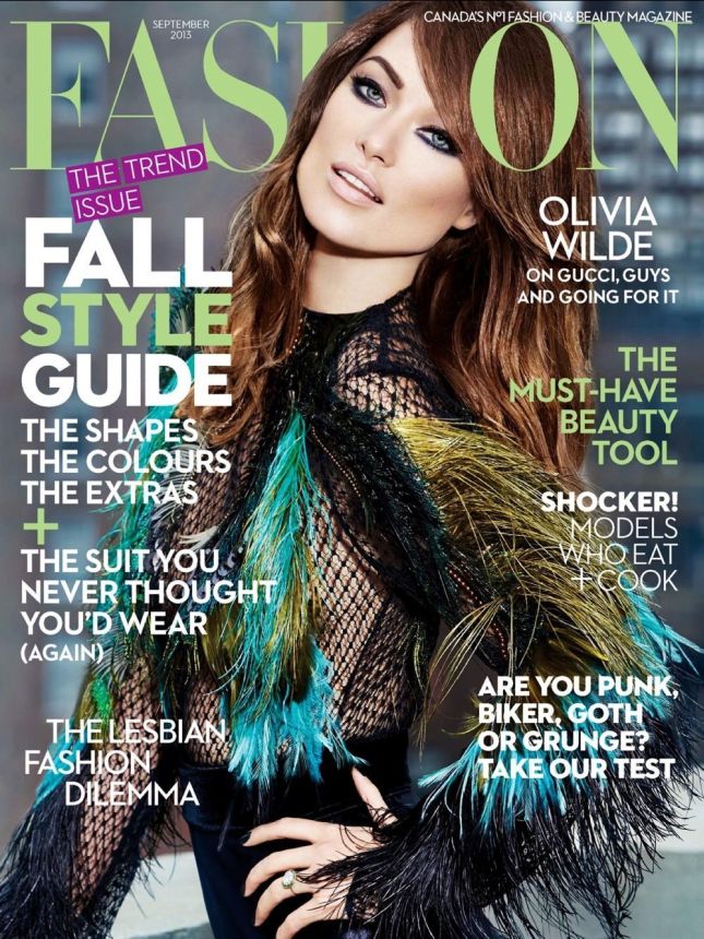 FASHION CANADA magazine side cover  September 2013