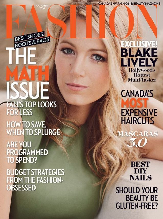 FASHION CANADA magazine side cover  October 2014