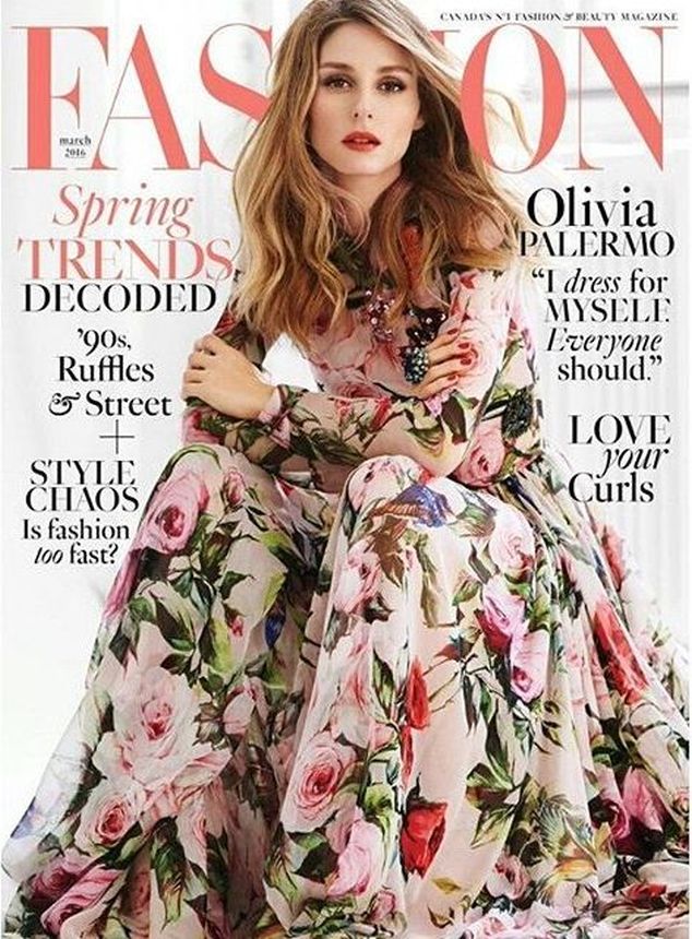 FASHION CANADA magazine side cover  March 2016