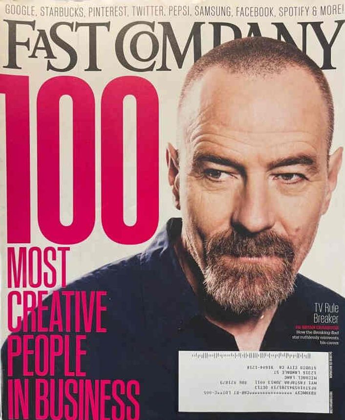 FAST COMPANY magazine side cover  June 2013
