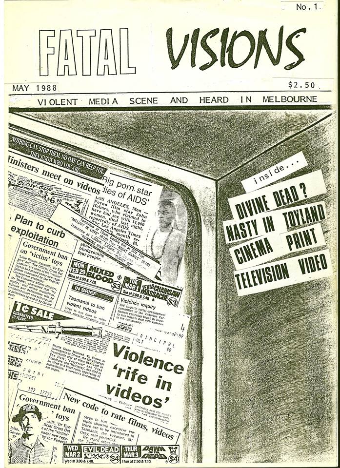 FATAL VISIONS magazine side cover Issue 1  1988