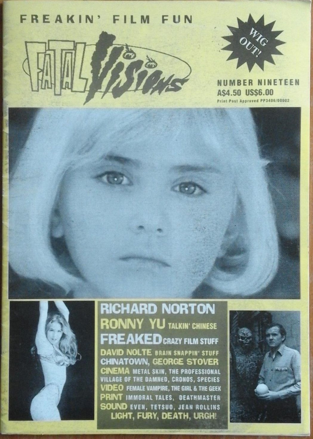 FATAL VISIONS magazine side cover Issue 19 September 1995