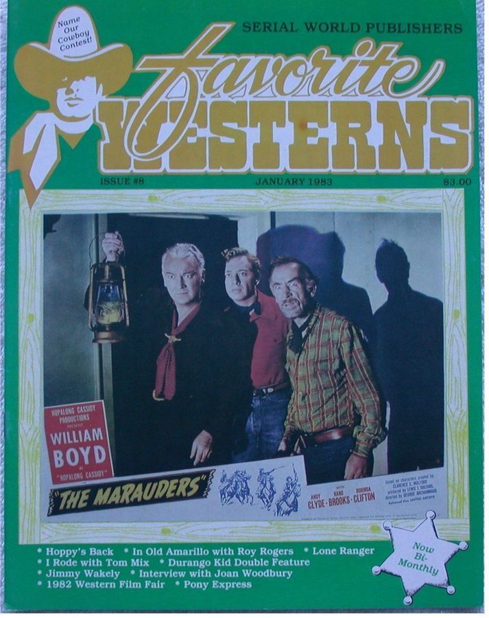 FAVORITE WESTERNS magazine side cover Issue 8 January 1983