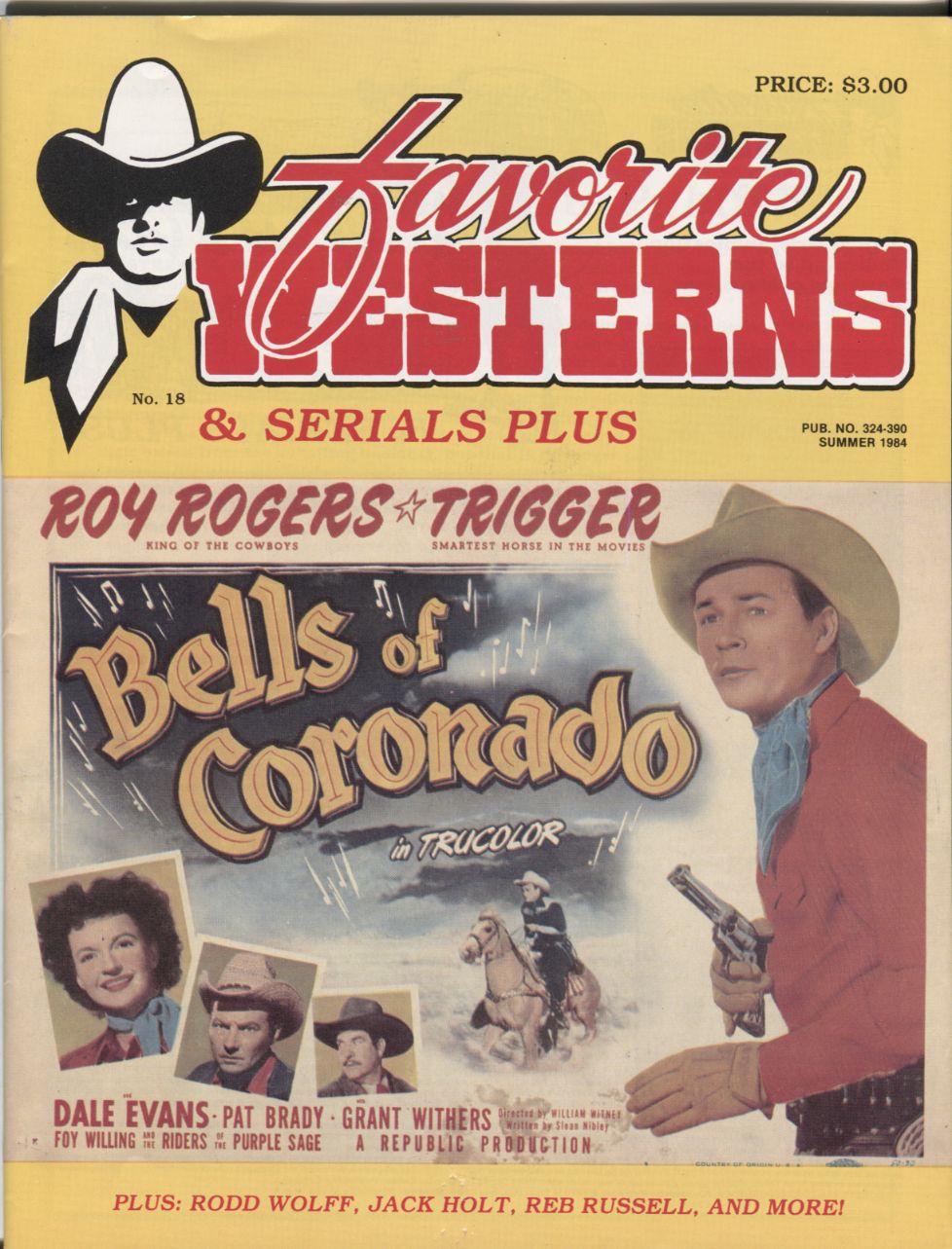 WESTERNS AND SERIALS magazine side cover Issue 18/38 Summer 1984