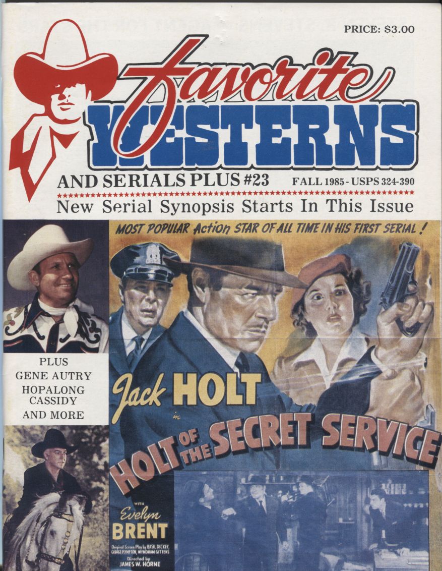 WESTERNS AND SERIALS magazine side cover Issue 23/43  1985