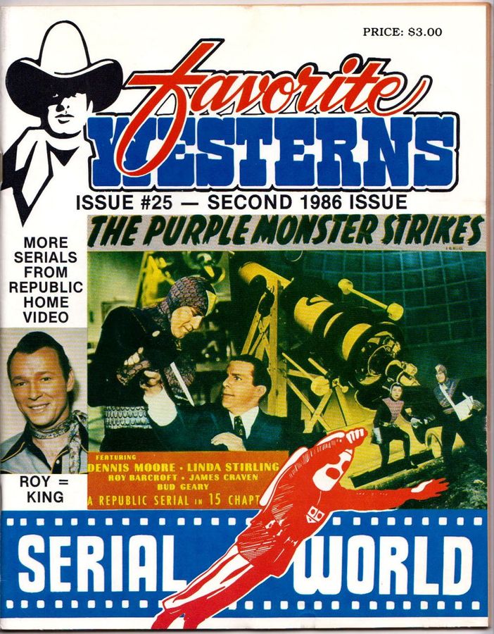 WESTERNS AND SERIALS magazine side cover Issue 25/45  1986
