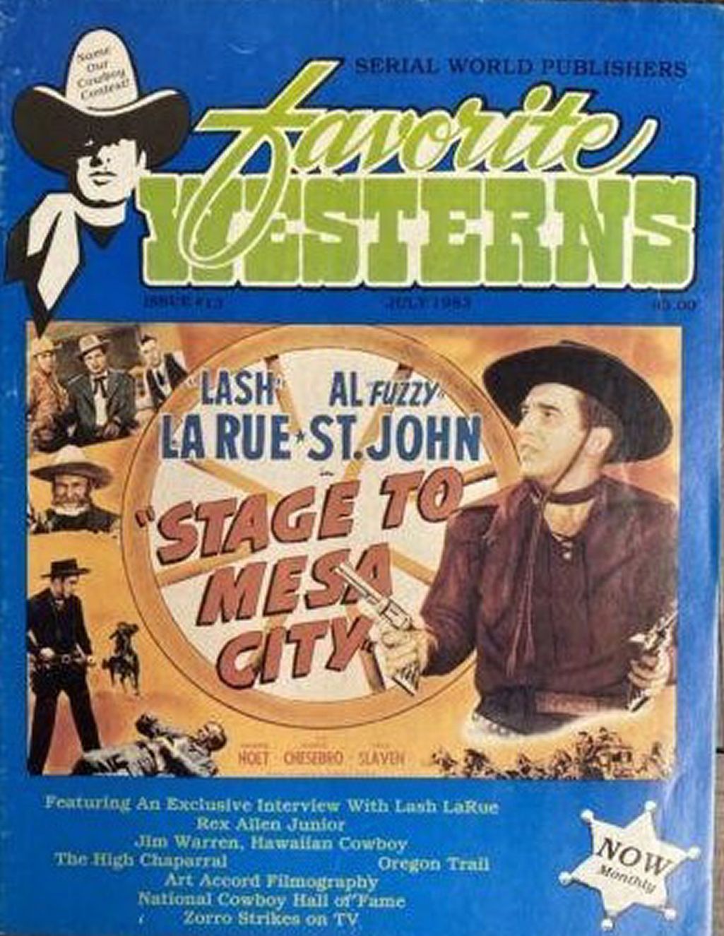 FAVORITE WESTERNS magazine side cover Issue 13  July 1983