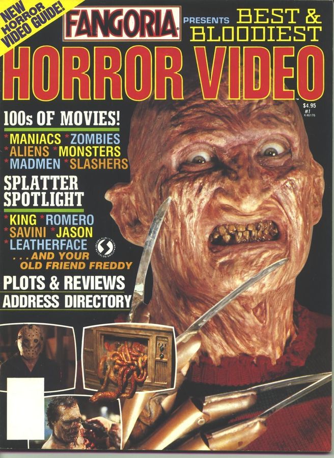 FANGORIA PRESENTS THE BEST AND BLOODIEST HORROR VIDEO magazine side cover Issue 1  1988