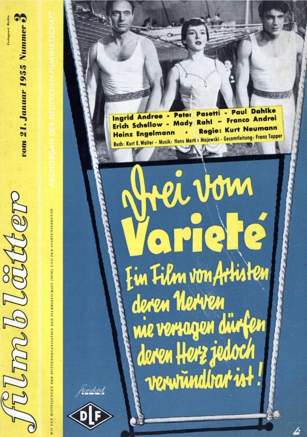 FILMBLATTER magazine side cover Issue 3 21 January 1955