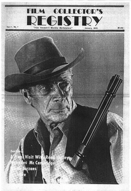FILM COLLECTORS REGISTRY magazine side cover  Vol 7 #1 January 1975