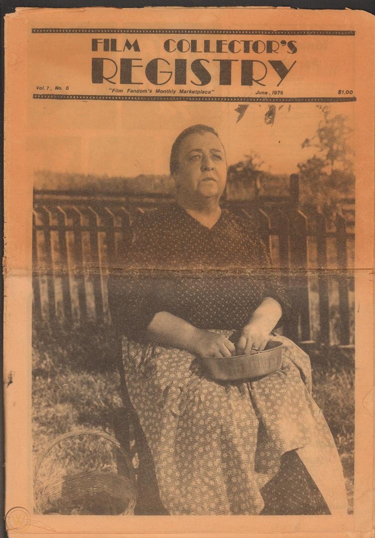 FILM COLLECTORS REGISTRY magazine side cover  Vol 7 No  6  June 1975