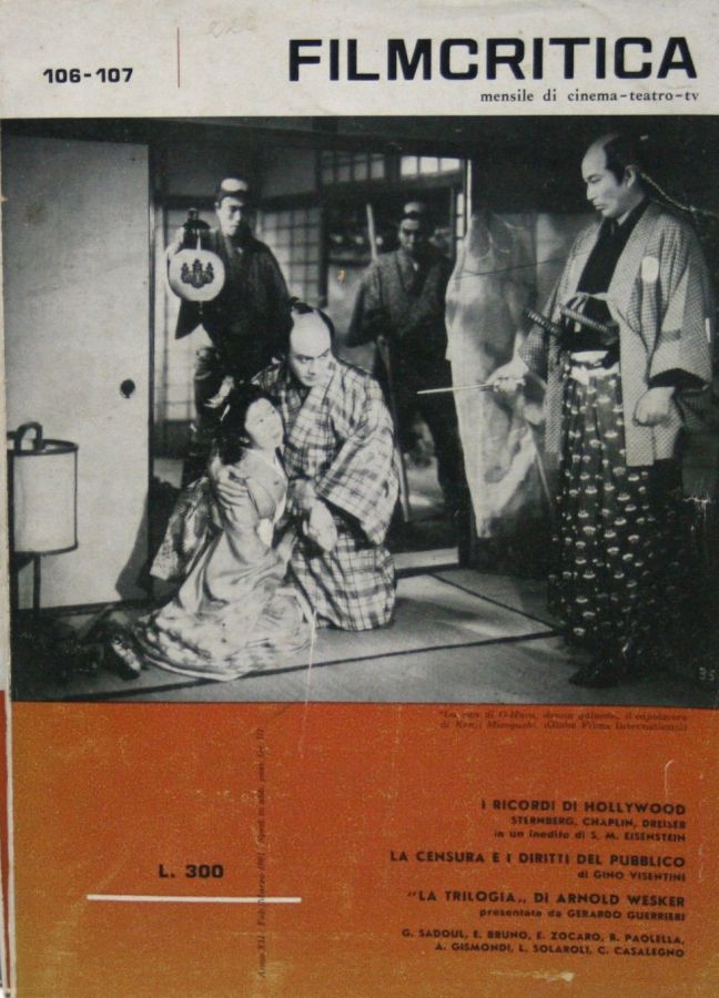 FILMCRITICA magazine side cover Issue 106-7   1961