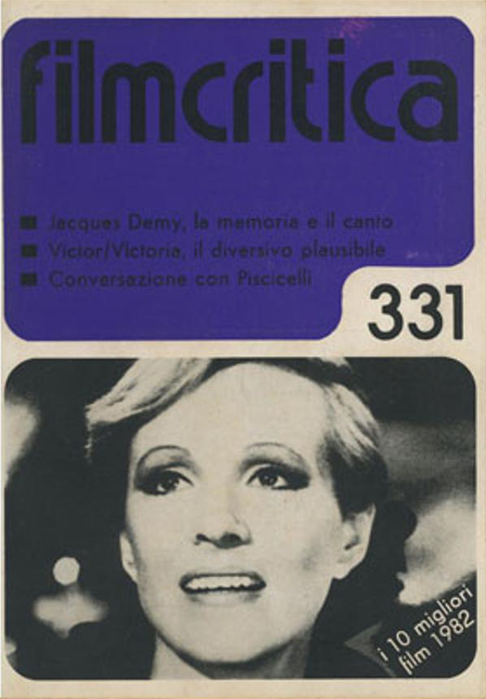 FILMCRITICA magazine side cover Issue 331   1983