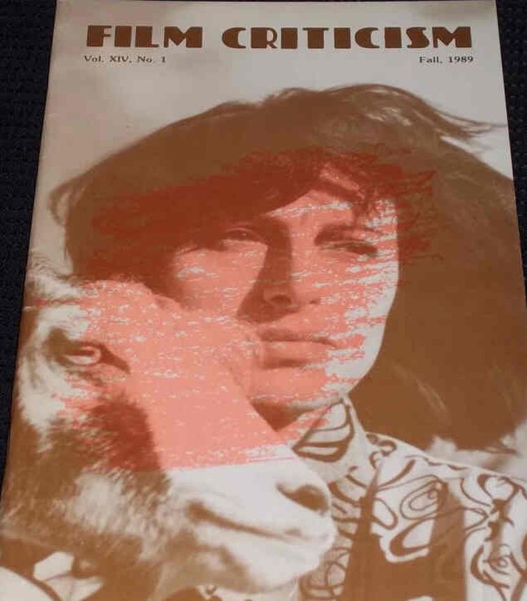 FILM CRITICISM magazine side cover Fall 1989