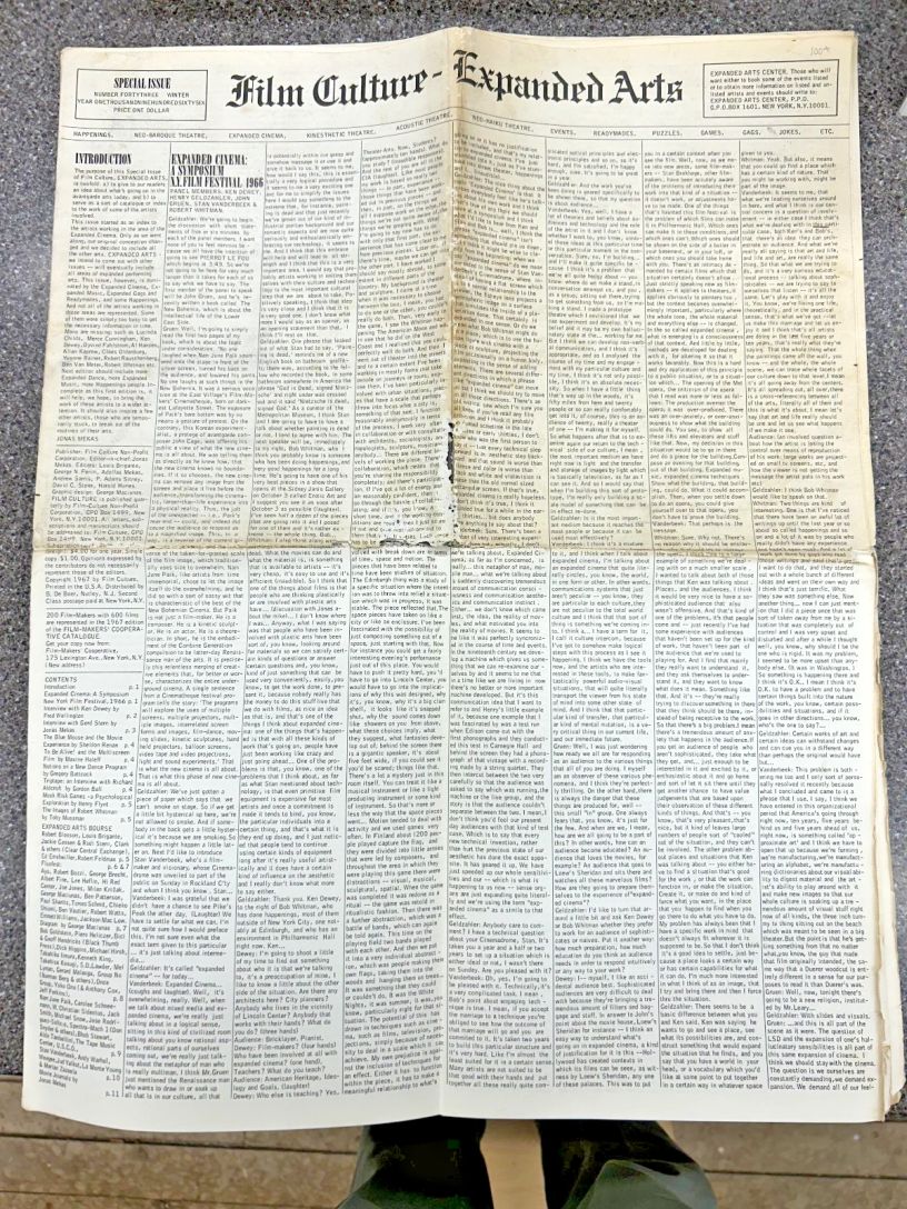 FILM CULTURE-EXPANDED ARTS magazine side cover Issue 43 Winter 1966