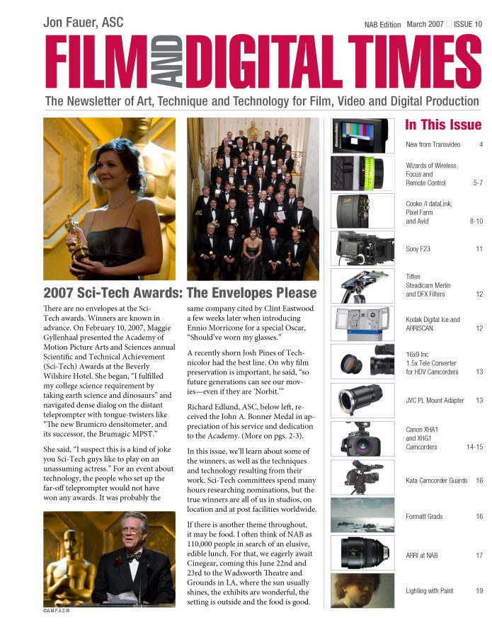 FILM AND DIGITAL TIMES magazine side cover Issue 10 March 2007