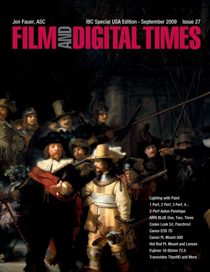 FILM AND DIGITAL TIMES magazine side cover Issue 27 September 2009