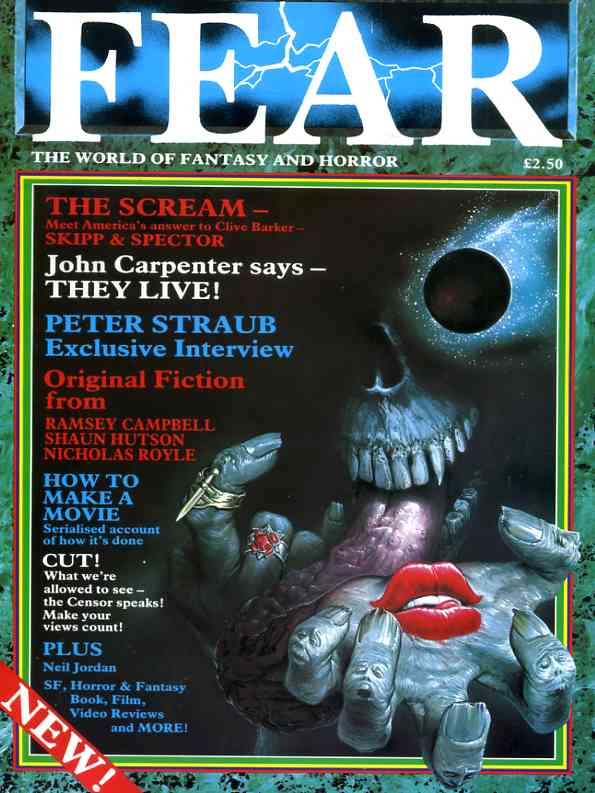 FEAR magazine side cover Issue 1 July/August 1988