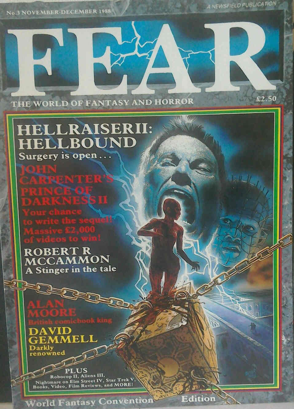 FEAR magazine side cover Issue 3 November/December 1988