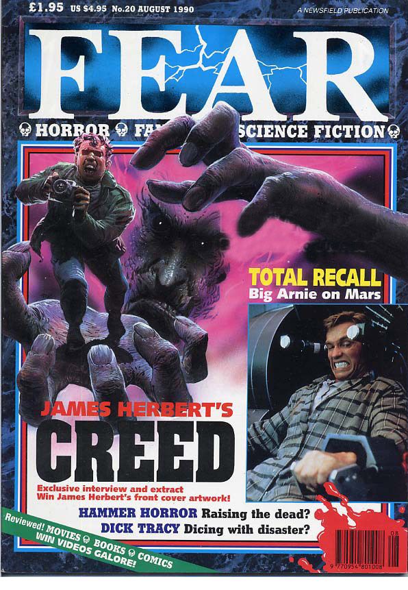 FEAR magazine side cover Issue 20 August 1990