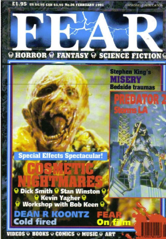 FEAR magazine side cover Issue 26 February 1991