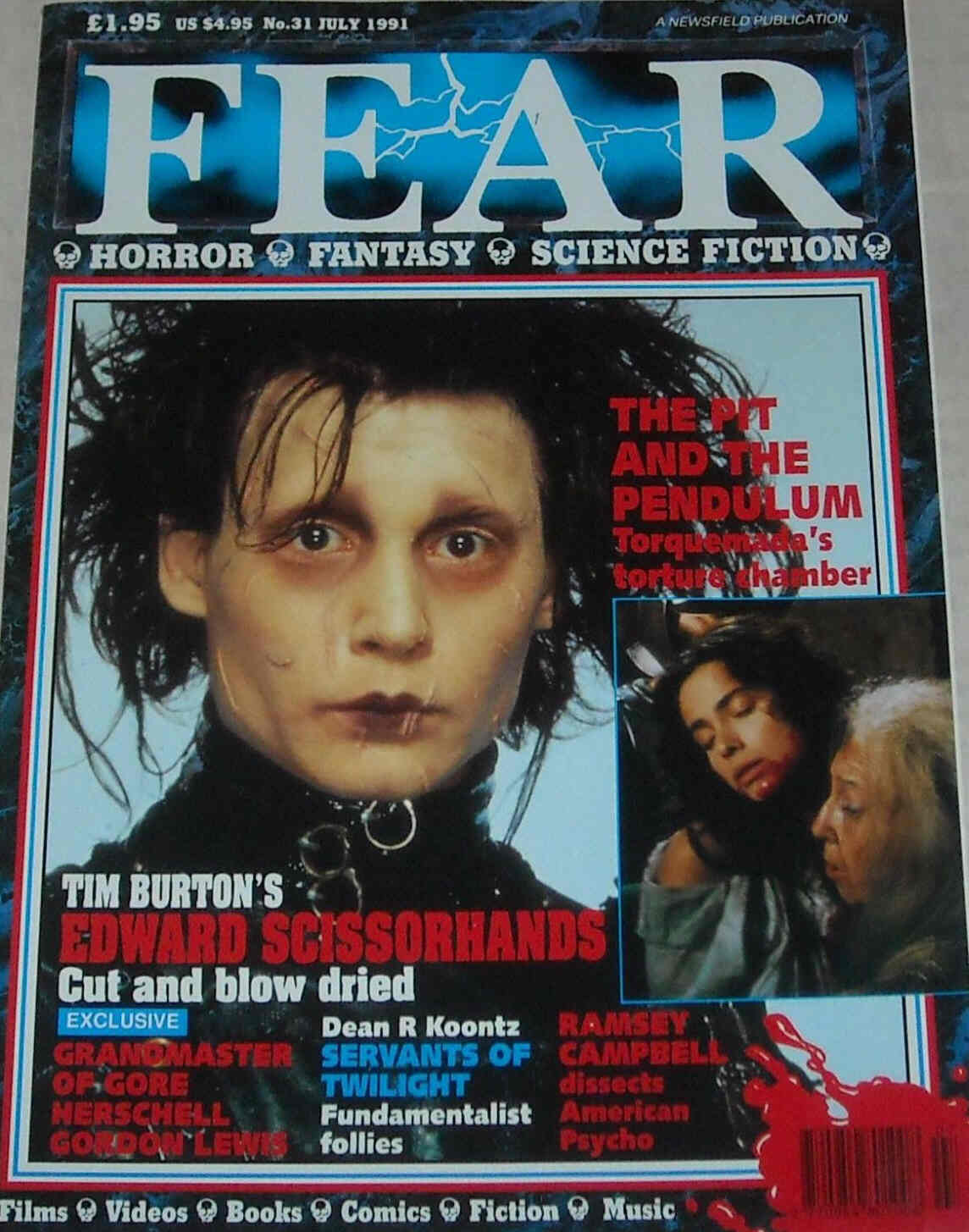 FEAR magazine side cover Issue 31 July 1991