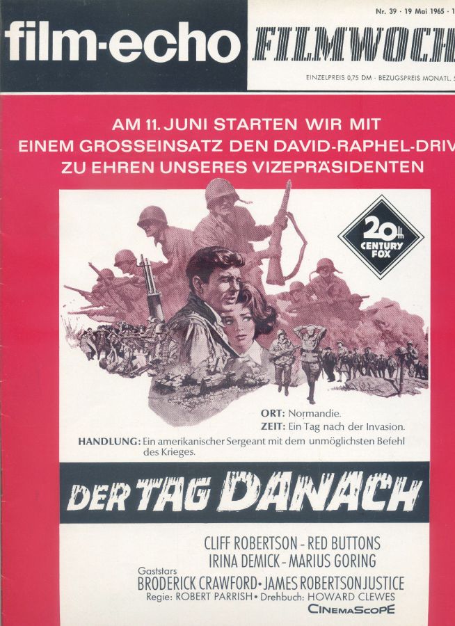 FILM-ECHO FILMWOCHE magazine side cover Issue 39 19 May 1965