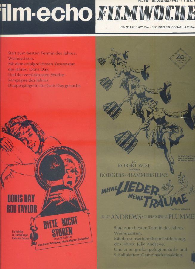 FILM-ECHO FILMWOCHE magazine side cover Issue 100 18 December 1965