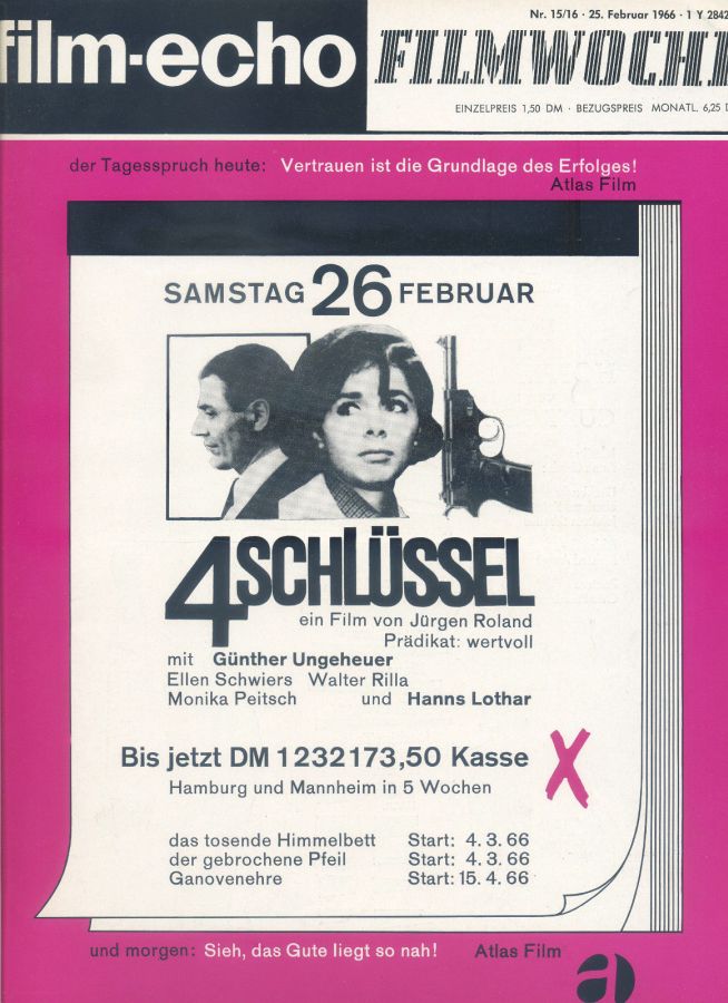 FILM-ECHO FILMWOCHE magazine side cover Issue 15-16 25 February 1966