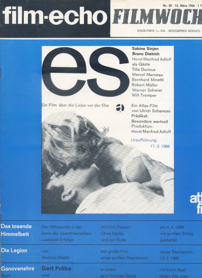 FILM-ECHO FILMWOCHE magazine side cover Issue 20 12 March 1966