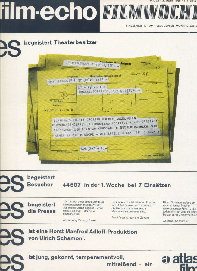 FILM-ECHO FILMWOCHE magazine side cover Issue 26 2 April 1966