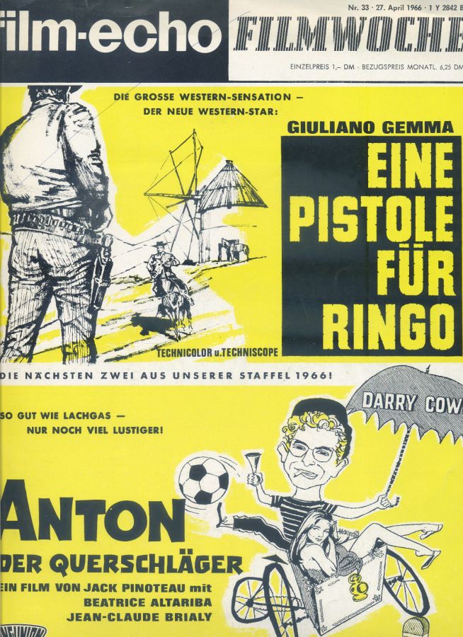 FILM-ECHO FILMWOCHE magazine side cover Issue 33 27 April 1966