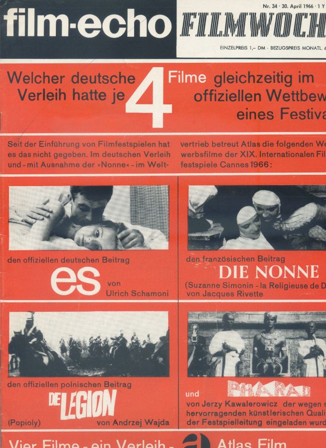 FILM-ECHO FILMWOCHE magazine side cover Issue 34 30 April 1966