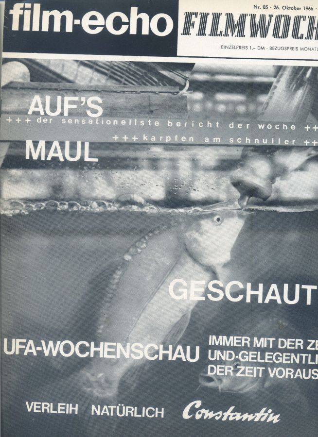 FILM-ECHO FILMWOCHE magazine side cover Issue 85 26 October 1966