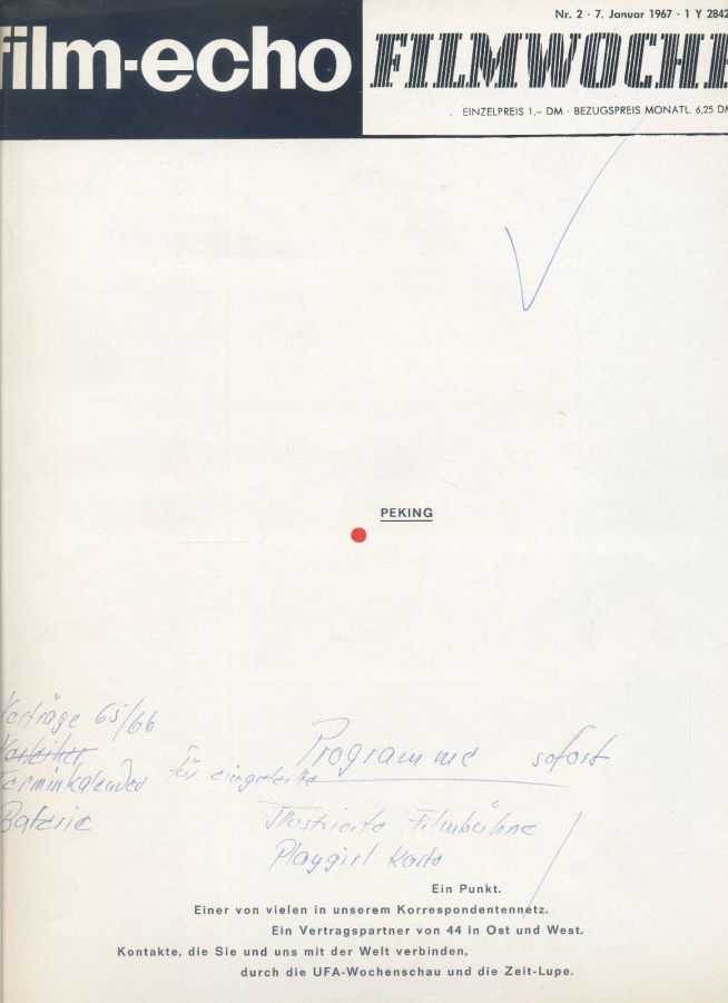 FILM-ECHO FILMWOCHE magazine side cover Issue 2 7 January 1967