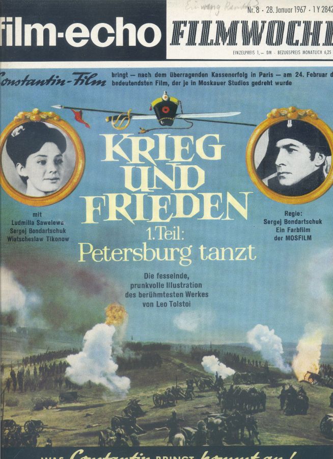 FILM-ECHO FILMWOCHE magazine side cover Issue 8 28 January 1967