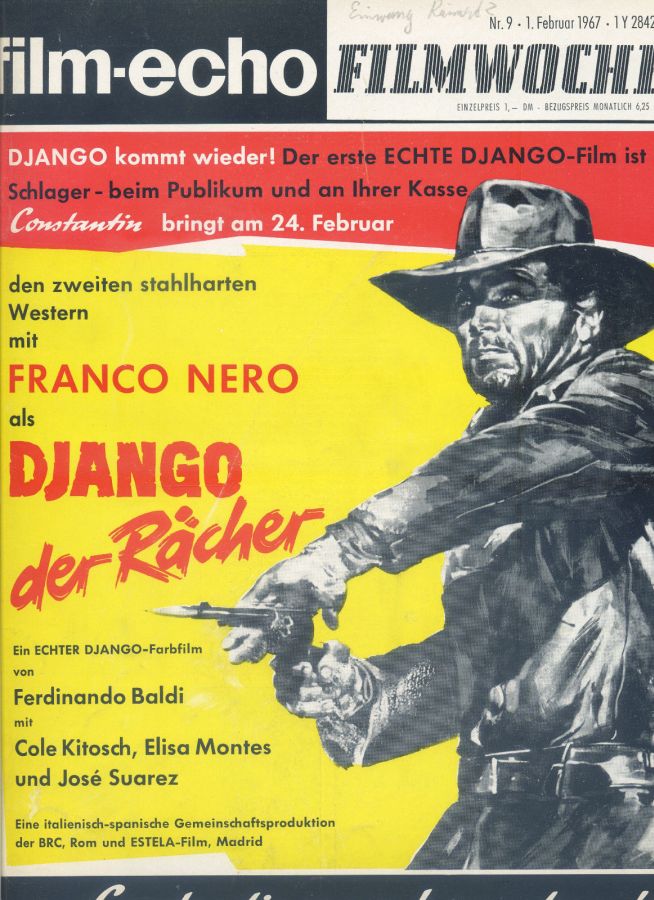 FILM-ECHO FILMWOCHE magazine side cover Issue 9 1 February 1967