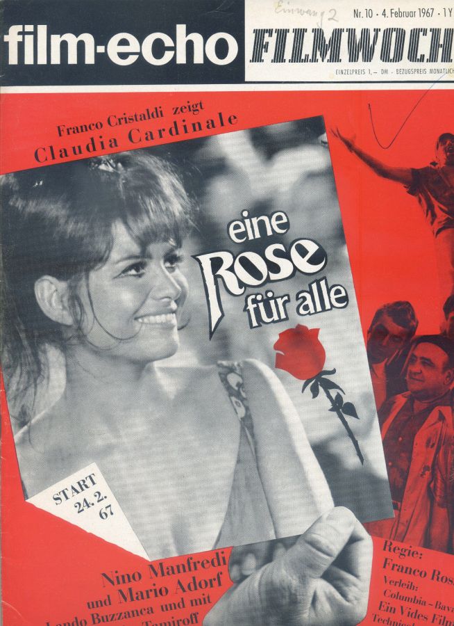 FILM-ECHO FILMWOCHE magazine side cover Issue 10 4 February 1967
