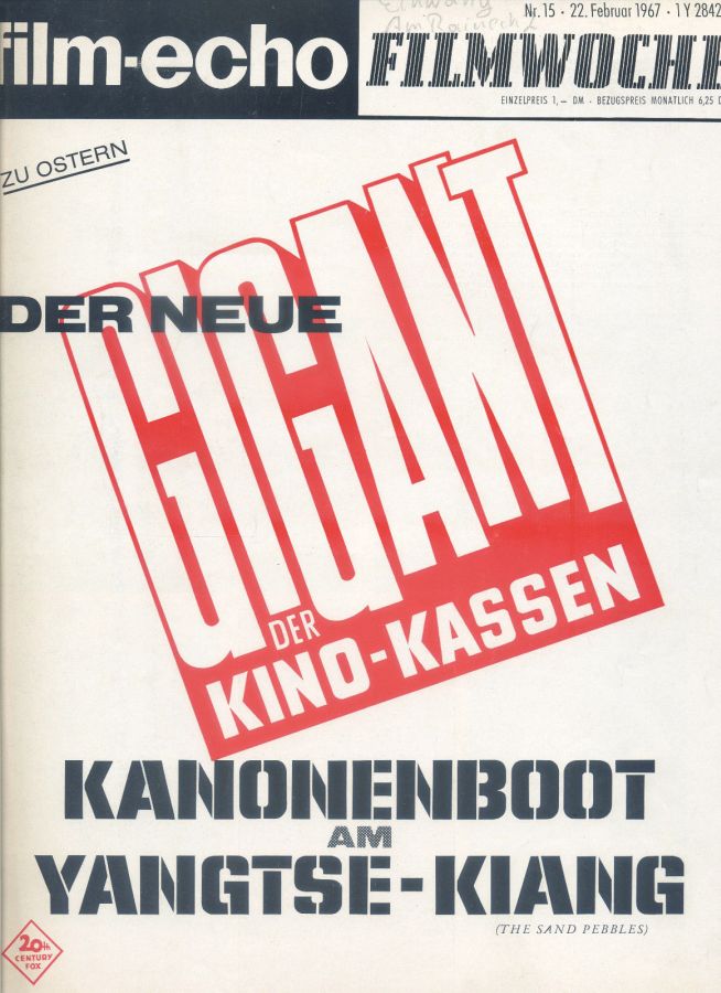 FILM-ECHO FILMWOCHE magazine side cover Issue 15 22 February 1967