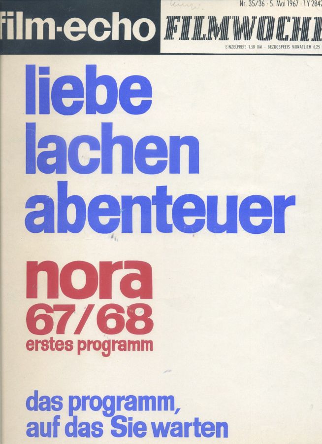 FILM-ECHO FILMWOCHE magazine side cover Issue 35-6 5 May 1967