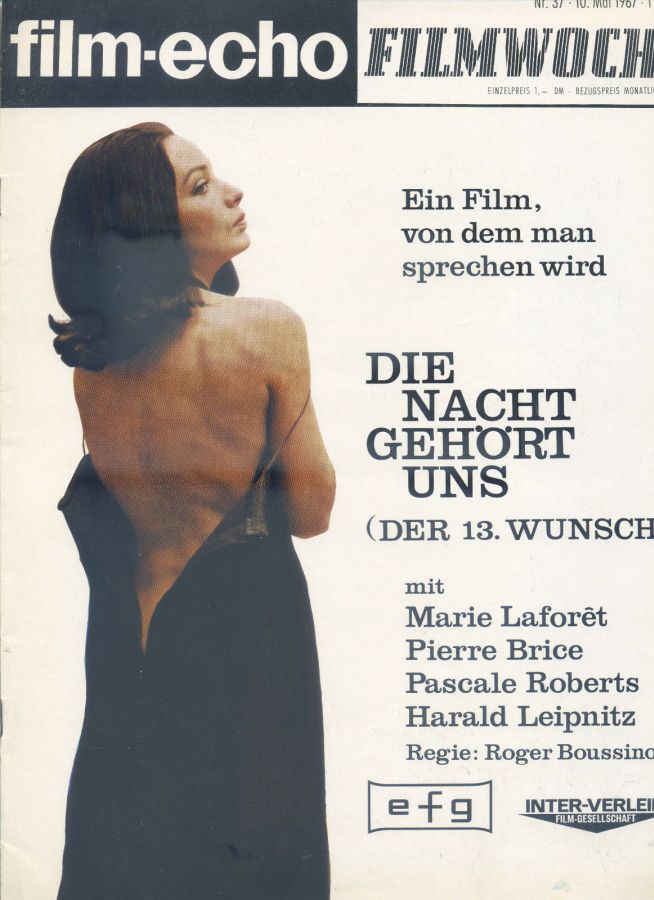 FILM-ECHO FILMWOCHE magazine side cover Issue 37 10 May 1967