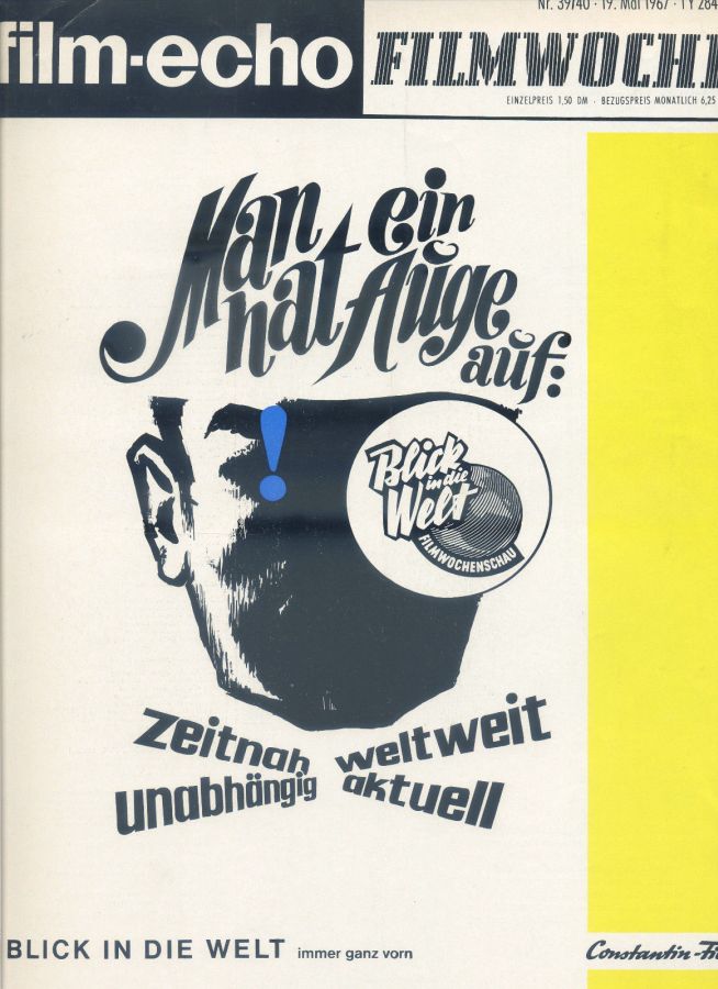 FILM-ECHO FILMWOCHE magazine side cover Issue 39-40 19 May 1967