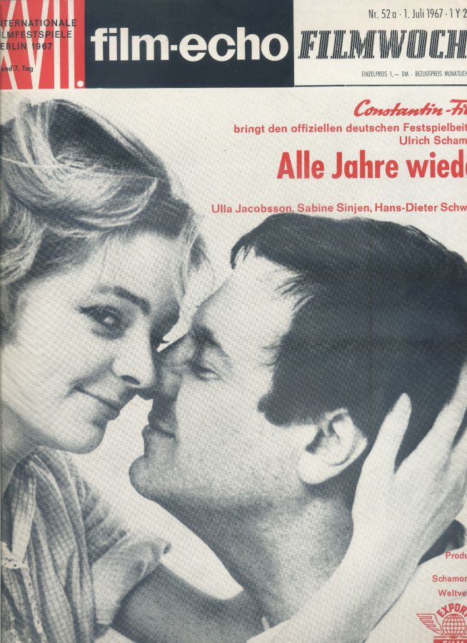 FILM-ECHO FILMWOCHE magazine side cover Issue 52A 1 July 1967