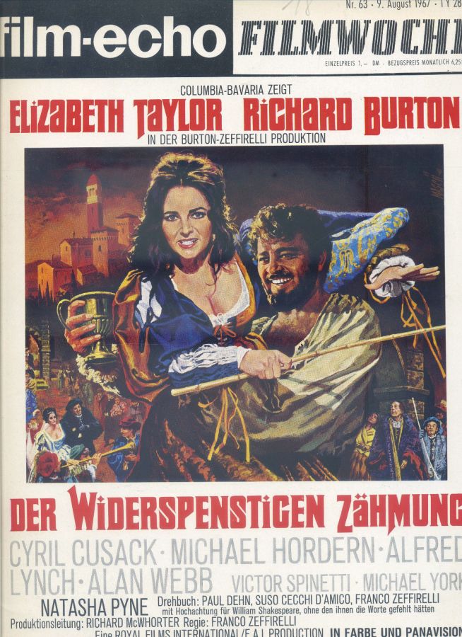 FILM-ECHO FILMWOCHE magazine side cover Issue 63 9 August 1967