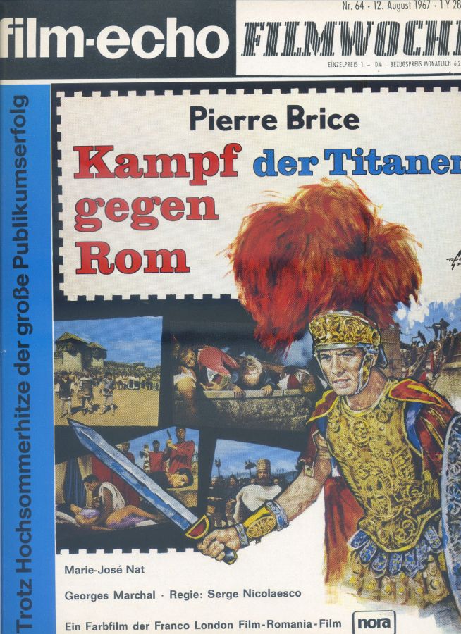 FILM-ECHO FILMWOCHE magazine side cover Issue 64 12 August 1967